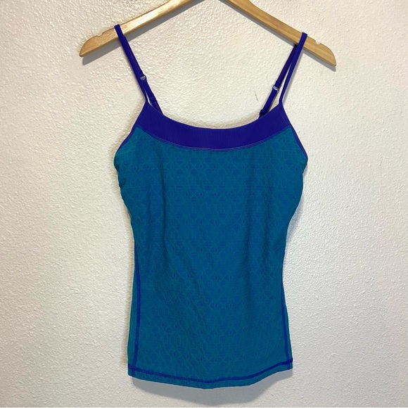 Prana Tops Prana Teal And Purple Perla Tank Top Shirt With Shelf